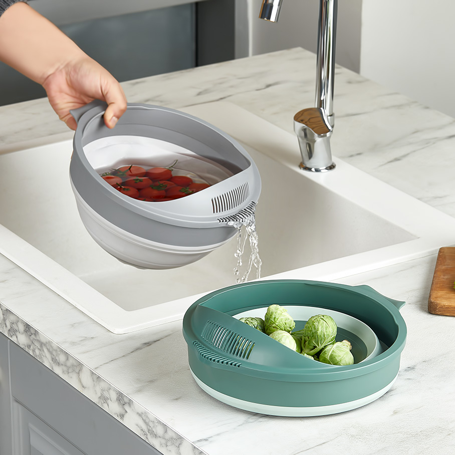 2IN1 COLLAPSIBLE STRAINER - GREY