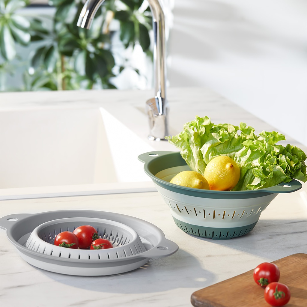 ROUND COLLAPSIBLE STRAINER - GREY