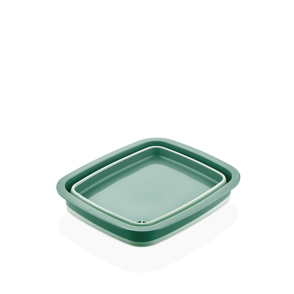 COLLAPSIBLE TUB WITH STOPPER - GREEN