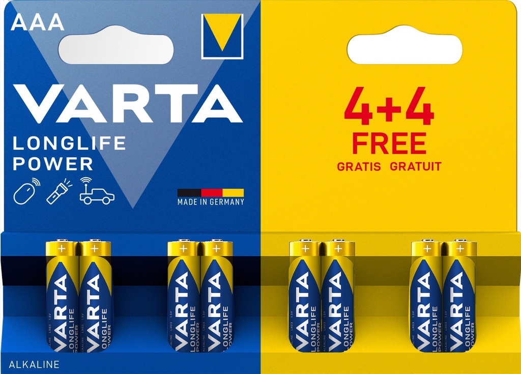 Varta Longlife Power AAA Bli 8 (4+4)