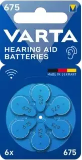 VARTA Hearing Aid Batteries 675 BLI 6