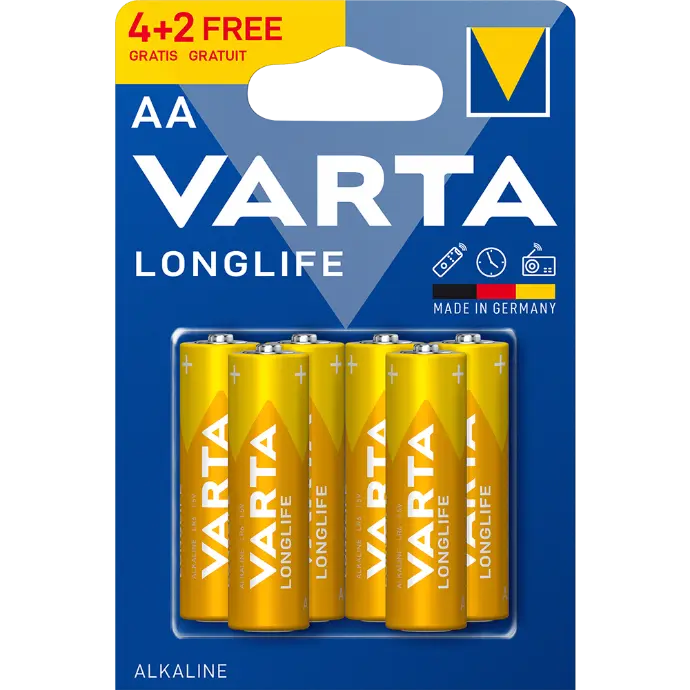 Varta Longlife AA, Bli 6 (4 +2)