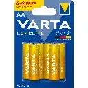 بطارية فارتا لونج لايف AAكارت 4+2 حبة