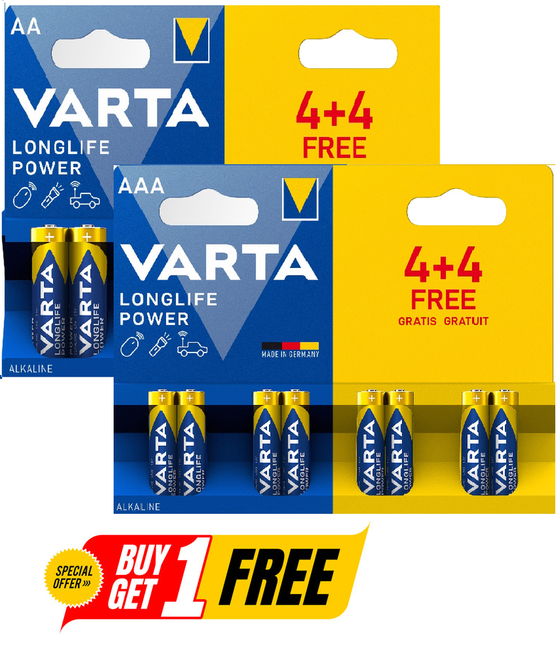 Buy 1 Get 1 LONGLIFE POWER  4+4 AA 4+4 AAA