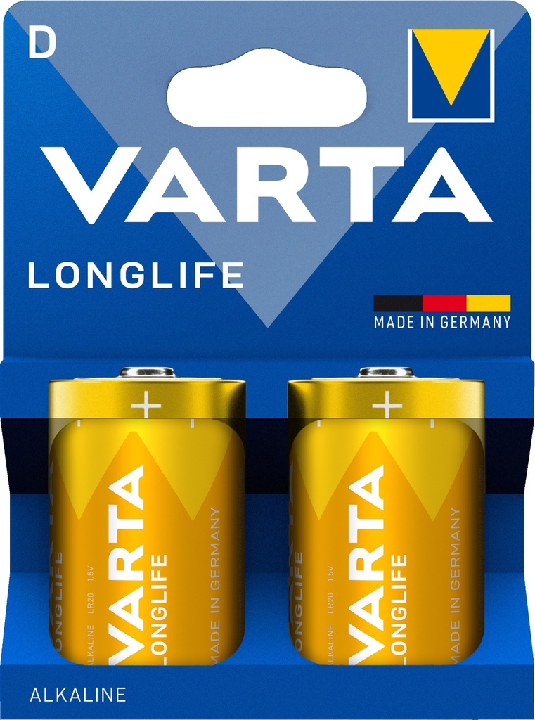 بطارية فارتا حجم وسط  2 حبة Longlife D  