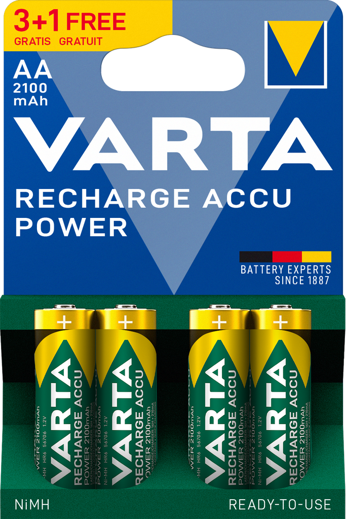 VARTA RECH.ACCU POW. AA 2100mAh 3+1  PCS