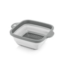 COLLAPSIBLE SQUARE STRAINER - GREY, 25.5x21x9 cm