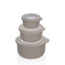 QLIFE BOWL WITH LID SET - Biege