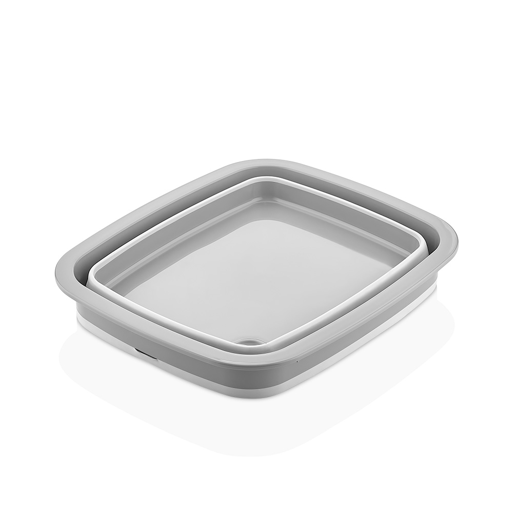 COLLAPSIBLE TUB WITH STOPPER - GRAY