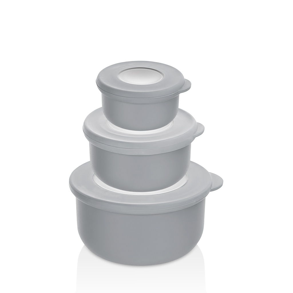 QLIFE BOWL WITH LID SET - Light Grey