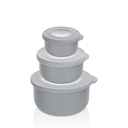 QLIFE BOWL WITH LID SET - Light Grey