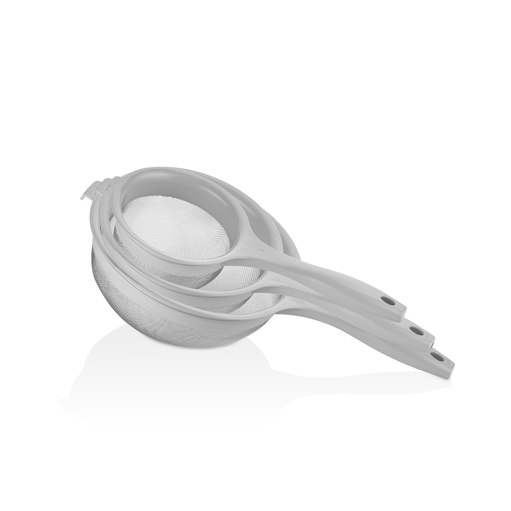 3 PCS FINE MESH STRAINER SET(600ML,1300ML,1800ML) - Grey