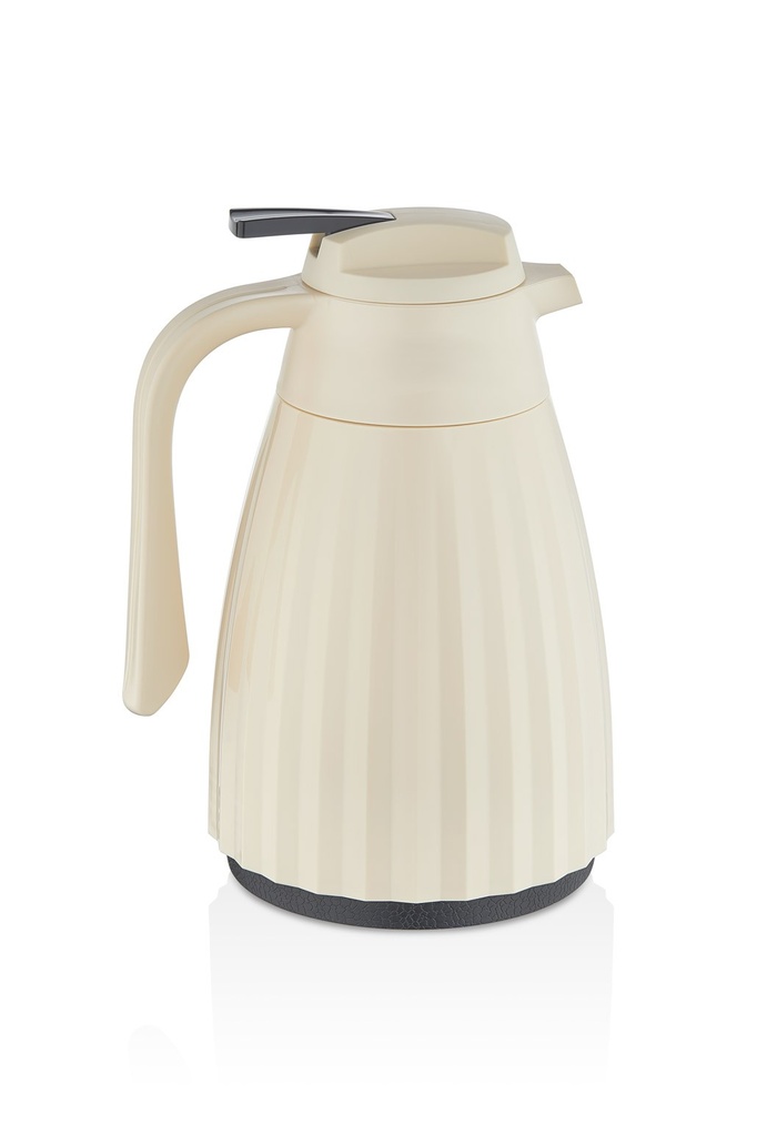 مطارة زجاجية حافظة للحرارة 1 لتر - كريمي - سايكل هوم