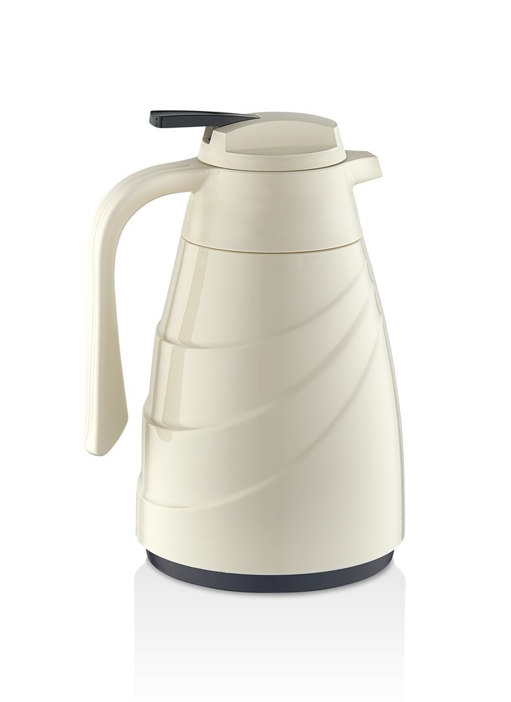 مطارة زجاجية حافظة للحرارة 1 لتر - كريمي - سايكل هوم